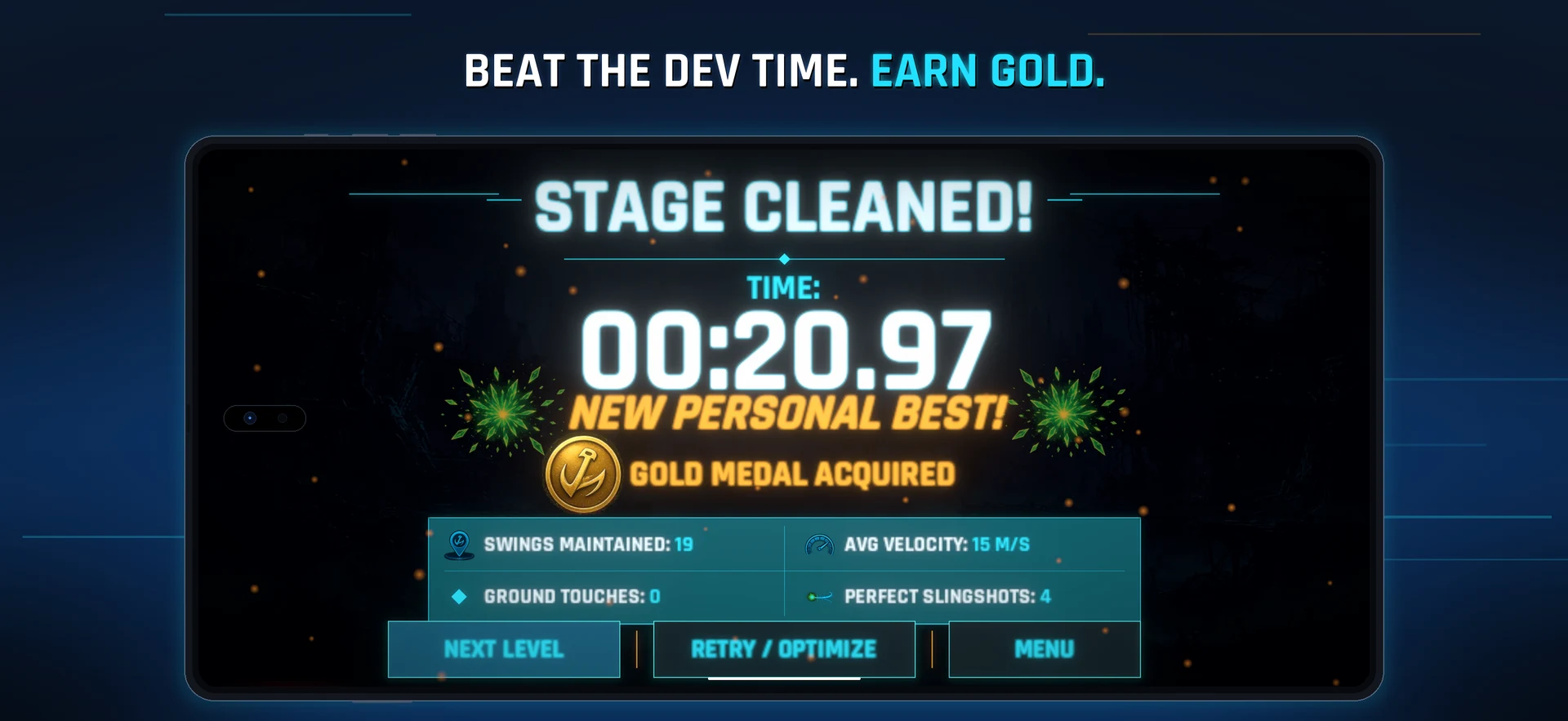 Beat The Dev Time · Earn Gold